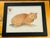 1970s Watercolor Cat Portrait With Stamp Painting For Sale - Image 5 of 5