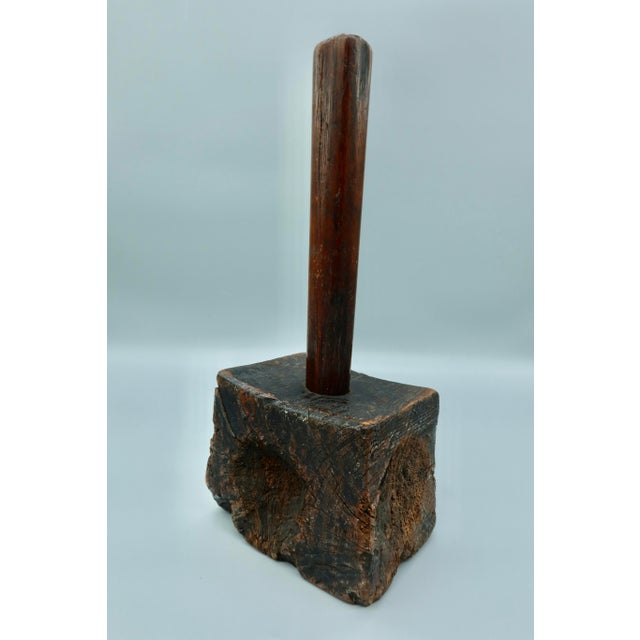 English Early 19th-C English Wooden Mallet – Square Base For Sale - Image 3 of 7