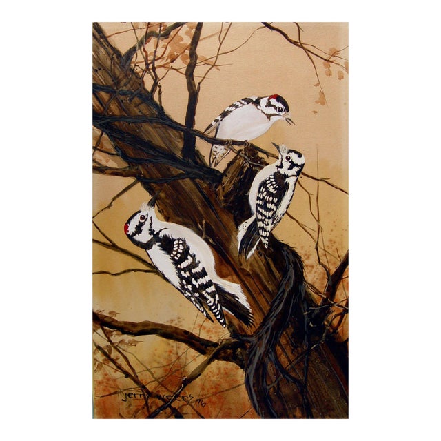 Downey Woodpeckers Painting by Jerry Weers For Sale