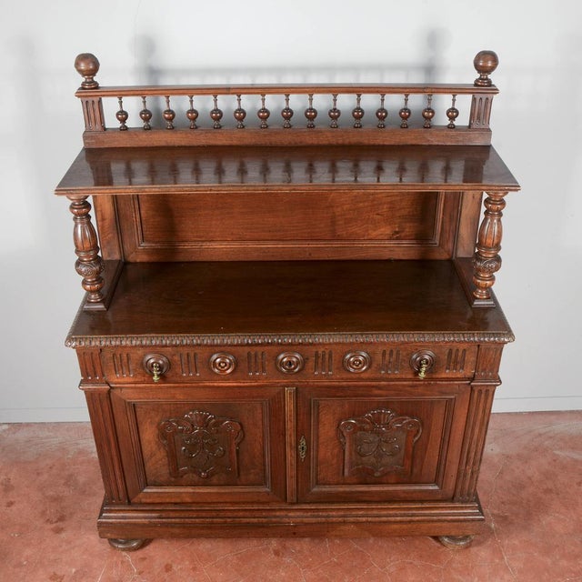 Umbertine Carved Walnut Sideboard with Raised Plate Rack For Sale - Image 13 of 18