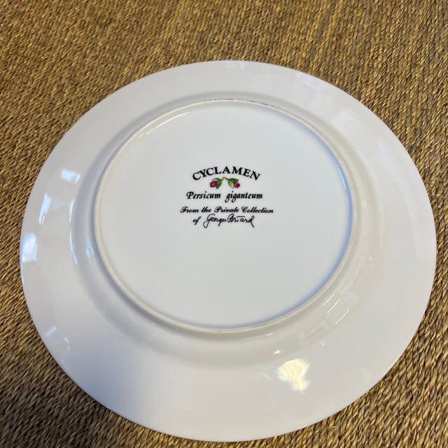 White 1960s Flower Plates in the Style of Flora Danica by George Briard - Set of 3 For Sale - Image 8 of 12