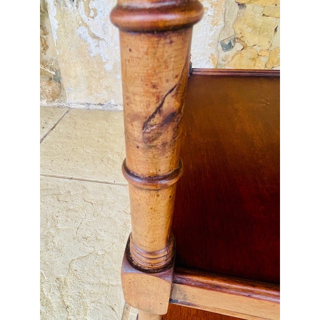 Three-Tiered Walnut Turned Wood Side Table, 1930s For Sale - Image 12 of 16