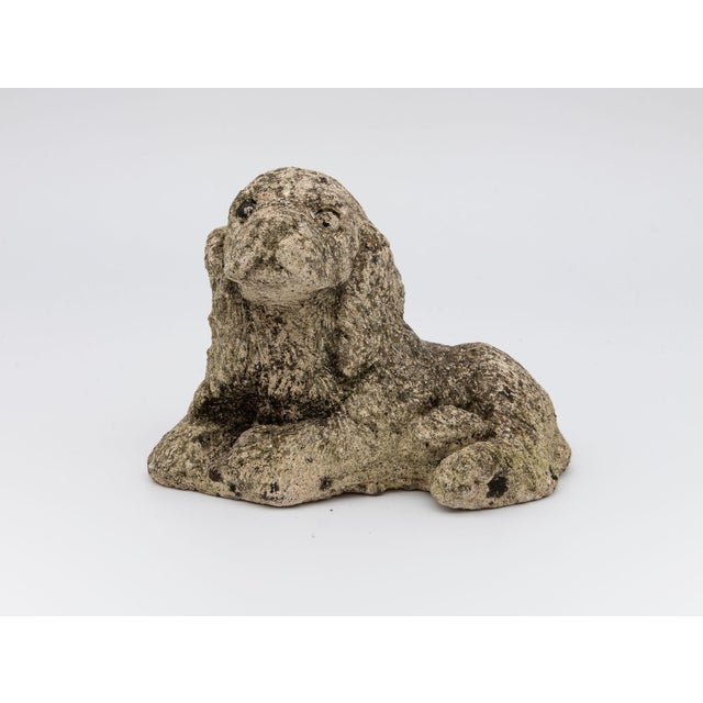 Gray Vintage Reconstituted Stone Puppy or Dog Spaniel Garden Ornament, 20th Century For Sale - Image 8 of 8