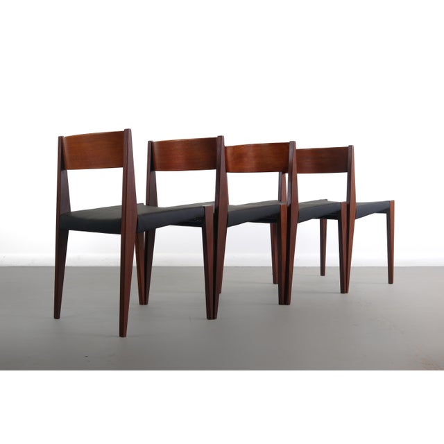 Cado SET OF 4 Cado "PIA' Danish Modern Dining Chairs in Black For Sale - Image 4 of 8