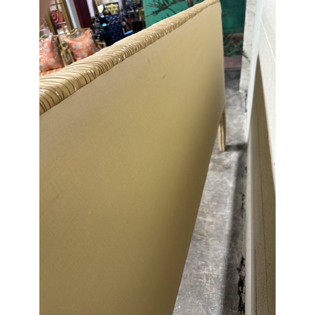 Wood King Size Ruched Tufted Head Board For Sale - Image 7 of 9