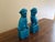 Mid-Century Chinoiserie Turquoise Glazed Porcelain Foo Dogs, Pair For Sale - Image 4 of 11