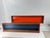 Mid 20th Century MCM 1950s Cabin Modern Architect Pair of MCM Walnut Wall Shelf Spice Rack in Orange+Blue Background Panels For Sale - Image 5 of 7