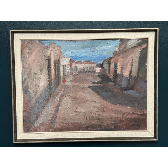 Jean Ragnar, Village Street with Houses, 1960s, Oil Painting on Canvas, Framed For Sale - Image 11 of 18