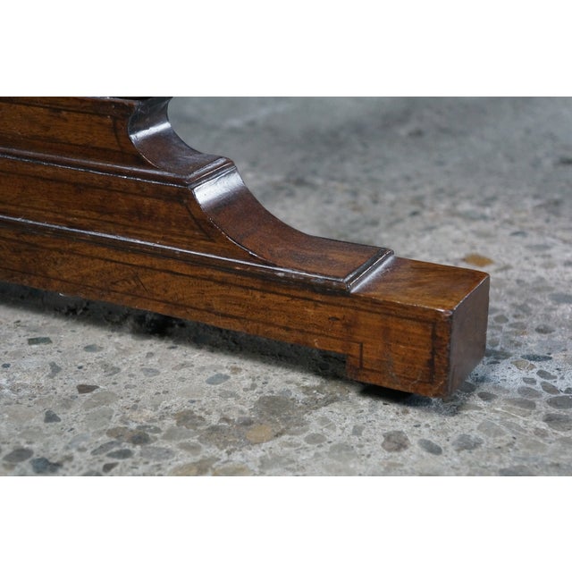 Antique Early 19th C. Regency Flame Mahogany Lyre Base Drop Leaf Sofa Table Desk For Sale - Image 14 of 16
