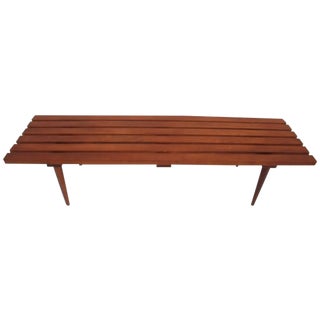 Vintage 1960s Danish Slat Teak Coffee Table For Sale