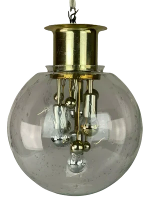Mid-Century Space Age Ball Ceiling Lamp in Glass from Doria Leuchten