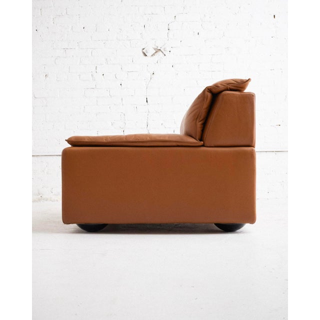 Rossi di Albizzate Carlo Bartoli Lounge Chair in Cognac Leather for Rossi Di Albizzate For Sale - Image 4 of 12