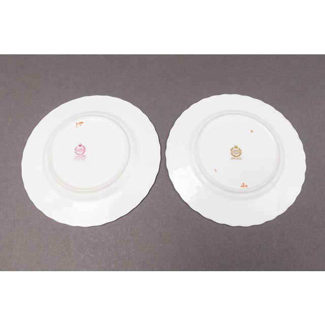 Late 20th Century Late 20th Century Minton England S600 Gold Laurel Leaves Light Blue Bread & Butter Plates- Set of 6 For Sale - Image 5 of 7