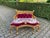 Late20C French Artisan Louis XVI Style Gold Red Beech Settee For Sale - Image 12 of 14