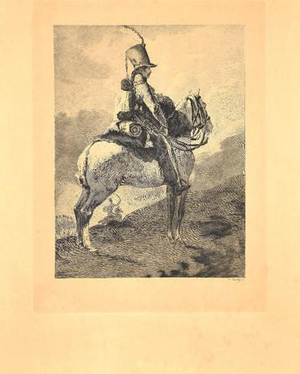 Charles Coutry, The Sentinel, Etching, Late 19th Century