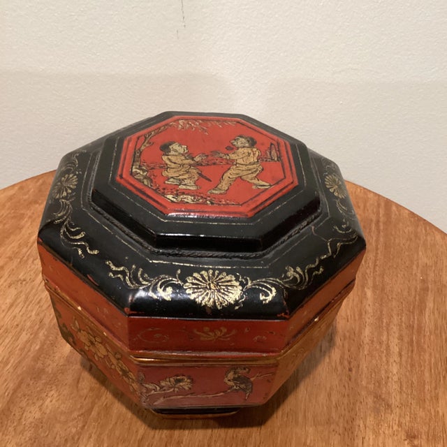 Antique Chinese Wedding Box Signed Artist For Sale - Image 13 of 13