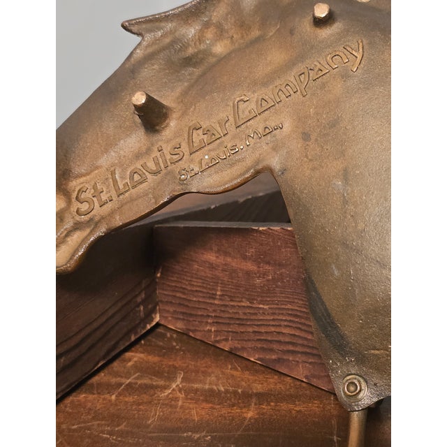 Brass Vintage St. Louis Car Company Brass Horse‑Head Ashtray – Railway Industrial Decor For Sale - Image 8 of 12