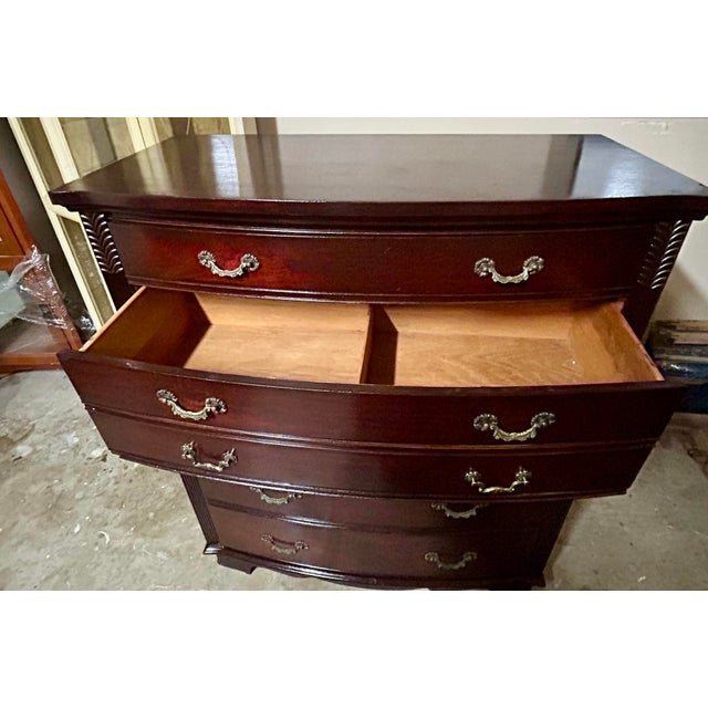 Wood Mid 20th Century Dixie Furniture Federal Style Mahogany Chest of Drawers For Sale - Image 7 of 12