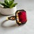 Bochic “Orient” Vintage Ruby & Diamond Cocktail Ring 18K Gold & Silver For Sale In New York - Image 6 of 12