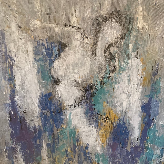 An exceptional and imposing large-scale Mid-Century Modern original abstract canvas painting, created by the Artist Guild...