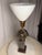 1960s Mid-Century Modern French Style Patinated Brass Double Horse Table Lamp For Sale In Dallas - Image 6 of 11
