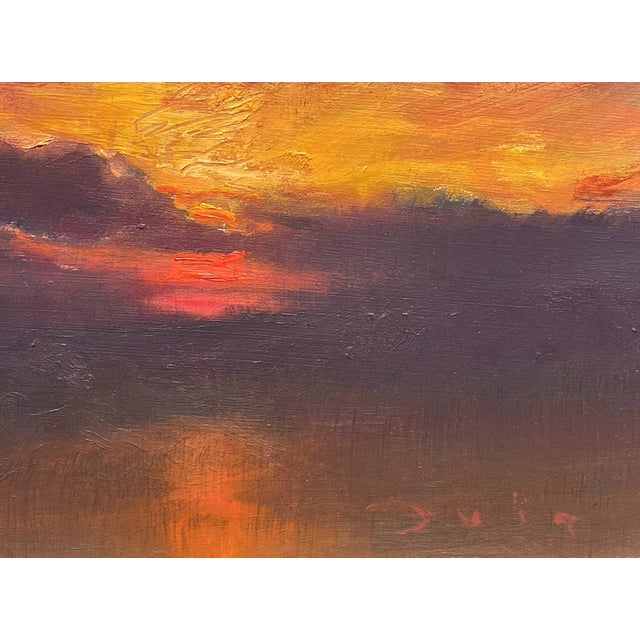 At Last Light by Devin Michael Roberts | Oil on panel sunset with dramatic clouds For Sale - Image 4 of 5