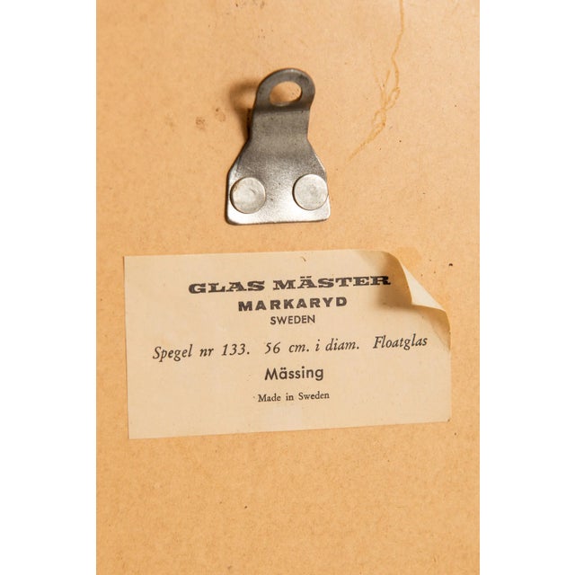 Swedish Brass Model Nr 133 Mirrors from Glas Mäster, 1950s, Set of 2 For Sale - Image 3 of 4