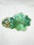 1950s Signed Handmade Majolica Style Green Leaf Serving Dish With Gold Trim For Sale In New Orleans - Image 6 of 8