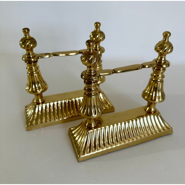 Pair of Late 19th Century Victorian Brass Aesthetic Movement Fire Dogs For Sale In Cincinnati - Image 6 of 9