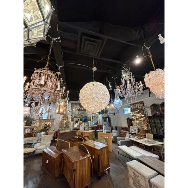 Large Modern Murano Glass Flower Chandelier For Sale - Image 4 of 6