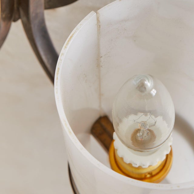1960s Italian Brass + Acrylic Two-Arm Sconces For Sale - Image 9 of 10