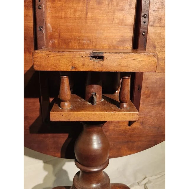 Cinnamon Mid 18th Century Antique Tilt Top Bird Cage Table For Sale - Image 8 of 11