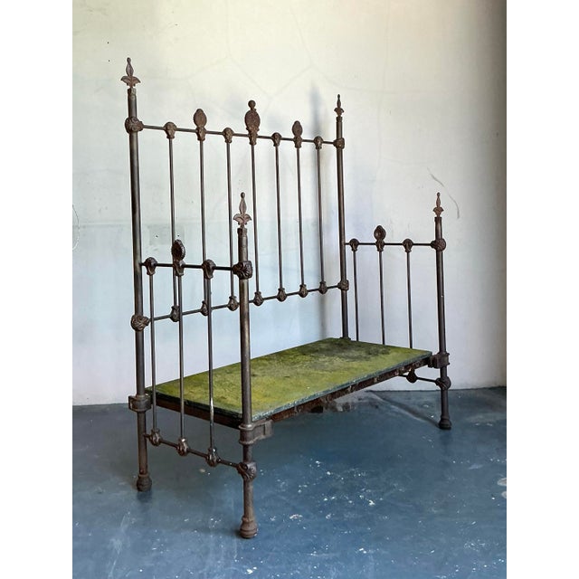 Vintage Regency Wrought Iron Settee For Sale - Image 11 of 12
