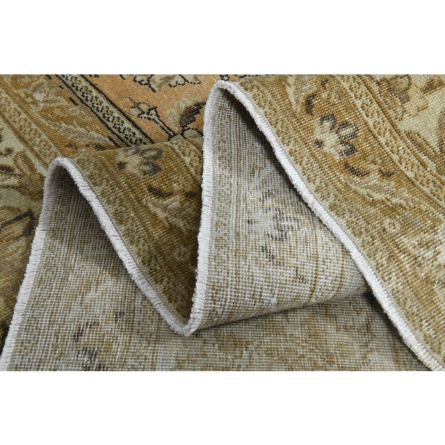 Textile 1970s Vintage Persian Handmade Wool Cotton Orange Area Rug For Sale - Image 7 of 11