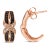Contemporary 10K Rose Gold 1/3 Cttw White and Brown Diamond Milgrain Criss Cross J-Hoop Earrings (I-J Color, I1-I For Sale - Image 3 of 5
