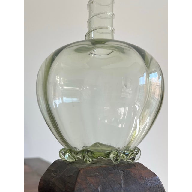 Late 20th Century Late 20th Century Juliska Hand-Blown Bubble Vase in Pear Green For Sale - Image 5 of 9