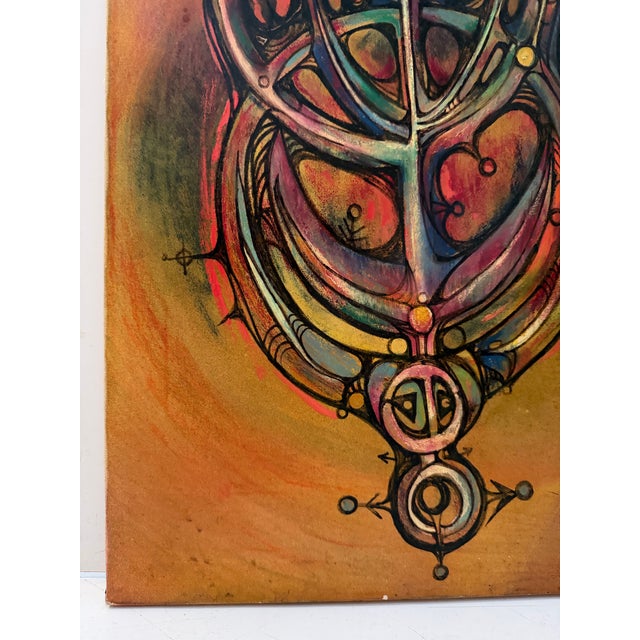 1990s Arturo Potestad (1917–2016) Cuban Abstract Symbolist Painting, Signed & Dated 1992 For Sale - Image 5 of 8