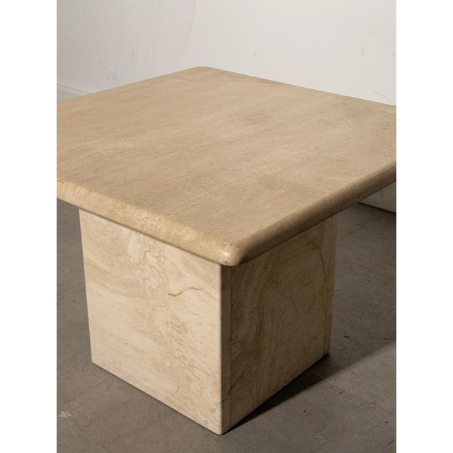 Vintage Travertine Side Table For Sale - Image 4 of 5