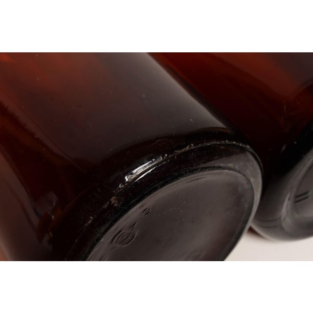 Set of Three Vintage Amber Glass Apothecary Bottles by Owens Illinois Glass Co. For Sale - Image 16 of 18