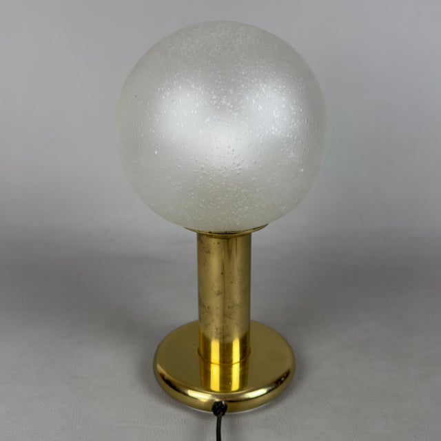 Brass Table Lamp with Sphere Glass from Targetti Sankey, 1960s For Sale - Image 3 of 13