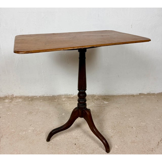 20th Century Spanish Rectangular-Top Side Table on Tripod Base, 1940 For Sale - Image 3 of 14
