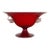 Vintage Ruby Red Murano Art Glass Footed Compote With Applied Grapes For Sale