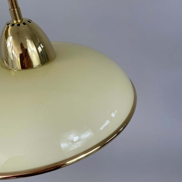 Art Deco Cream Opaline Glass and Brass Pendants, Germany 1930s, Set of 2 For Sale - Image 16 of 18