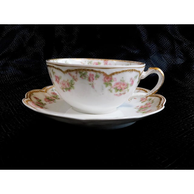 1940s Set of Three Haviland Schleiger 270 Teacups Plus Sauce Bowls # 23850 For Sale - Image 9 of 15