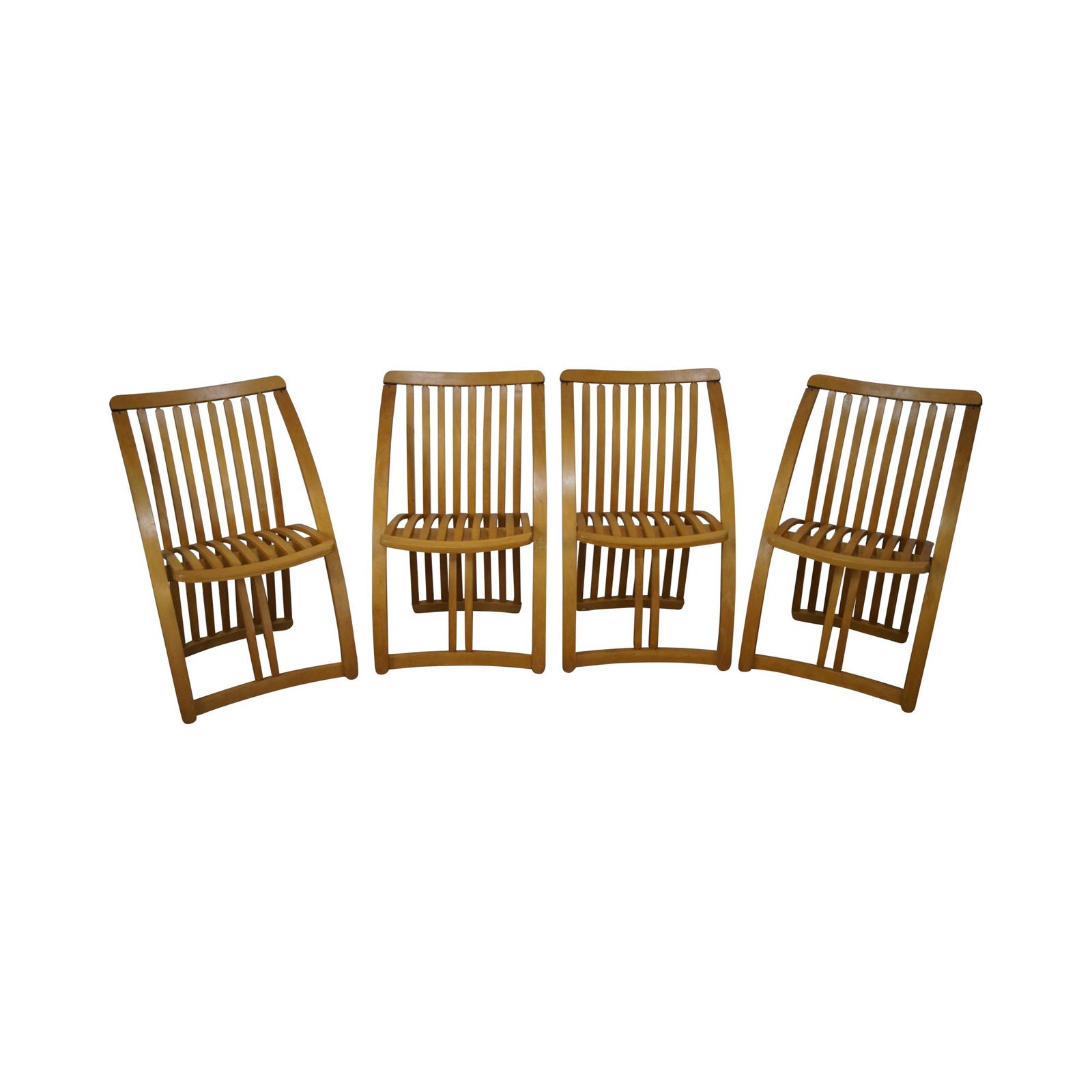 Thomas Lamb Bent Wood Steamer Chairs Set of 4 Chairish