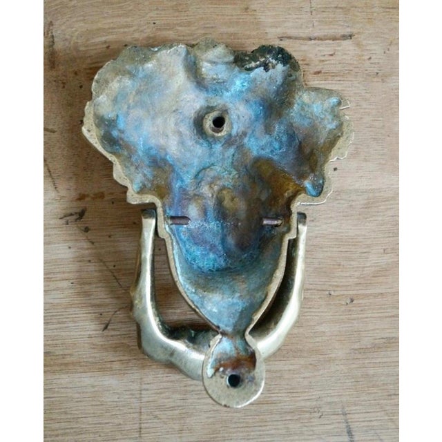 Antique Victorian Brass Head of Dionysus Door Knocker, 1890s For Sale - Image 6 of 8