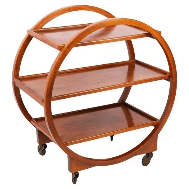 Art Deco Figured Walnut Serving Trolley, 1920s For Sale - Image 9 of 9