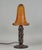 Daum A wonderful 1925-30 French art deco lamp in wrought iron of excellent quality. The forged base holds a large colored...
