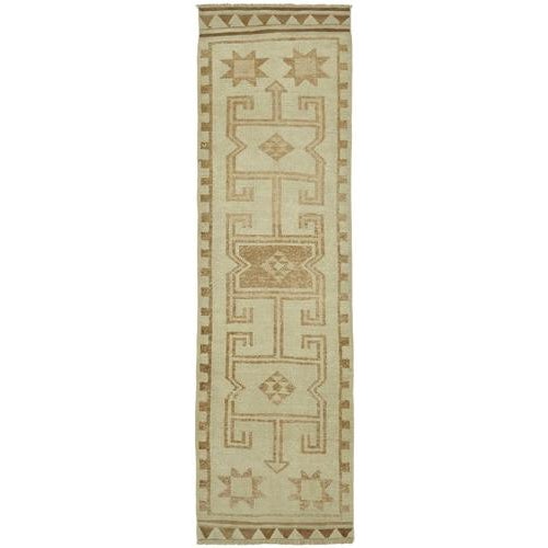 Textile Beige Bohemian Runner Rug For Sale - Image 7 of 7
