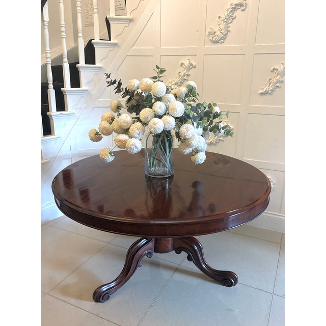 Antique Victorian Circular Tilt-Top Dining Table in Mahogany, 1860 For Sale - Image 3 of 10
